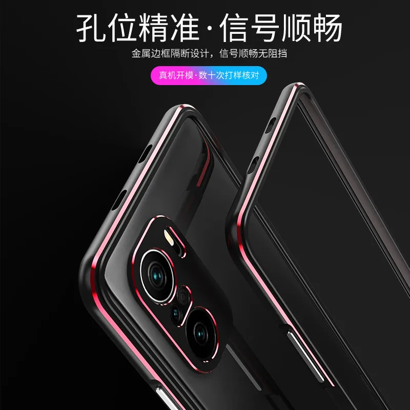 Dual Color Aluminum Metal Bumper Case For Redmi K40 Pro Plus POCO F3 Pro Border Cover CASE Carmera+Frame Protector