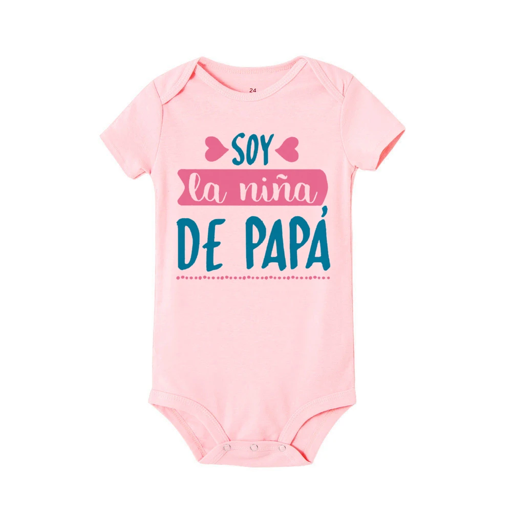 No Falling in Love I'm My Dad's Spanish Printed Baby Bodysuit Funny Newborn Jumpsuit Toddler Summer Clothes Infant Shower Gifts
