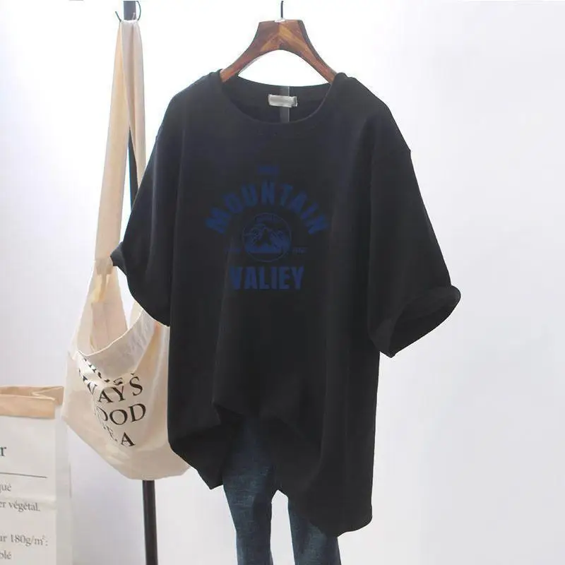 Summer New T-Shirt Female Short-Sleeved Maternity Wear New Love Cotton Mid-Length Loose Maternity T-Shirt Sweater Maternity Tops 6