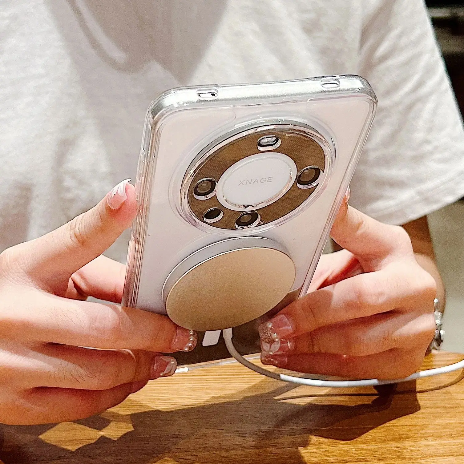 Clear Magnetic Acrylic Case with MagSafe Compatibility - Wireless Charging Ready