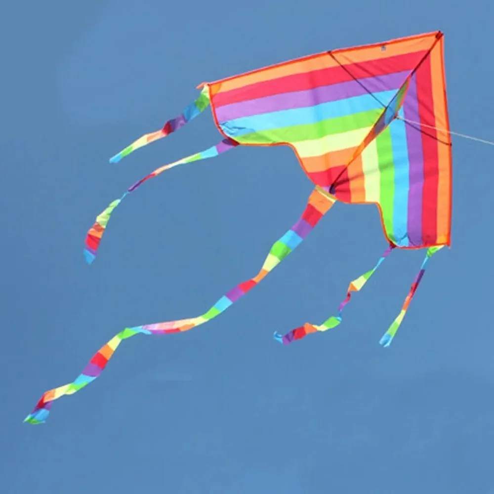 Colorful Rainbow Kite Outdoor Fun Sports Beach Kids Children Outdoor Toys