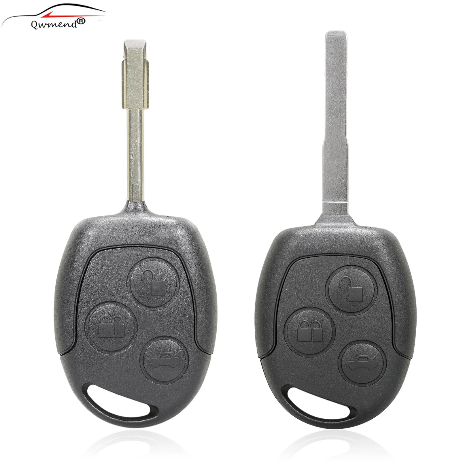 

QWMEND 3 Buttons Car Remote Key Shell Fob For Ford Focus Mondeo Festiva Fusion Suit Fiesta KA Key Case Replacement
