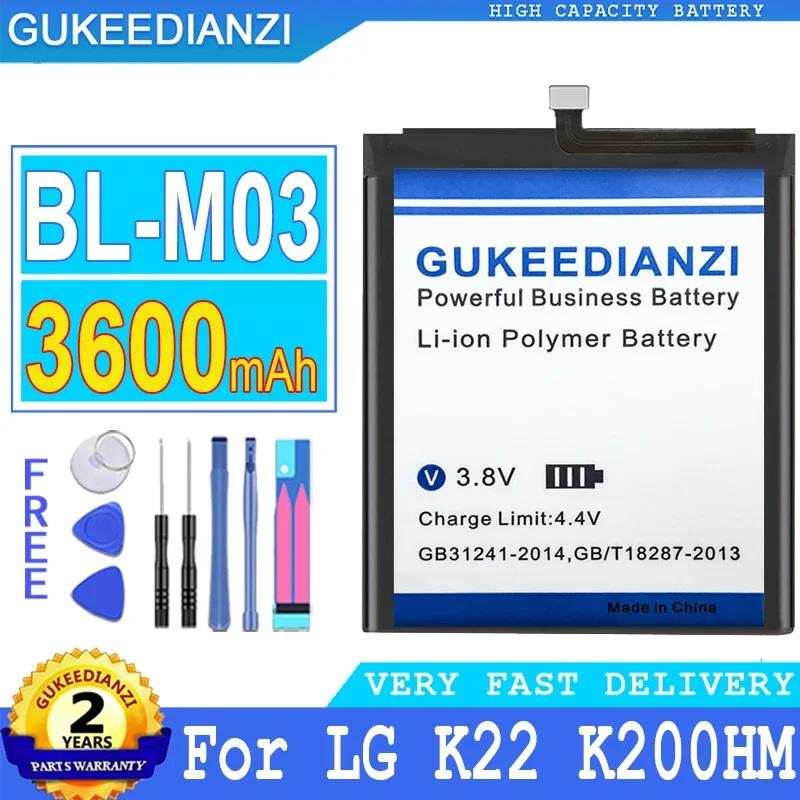 

BL-M03 запасная аккумуляторная батарея большой емкости Smartphon 3600mAh для LG K22 K22plus K22 Plus K200HM