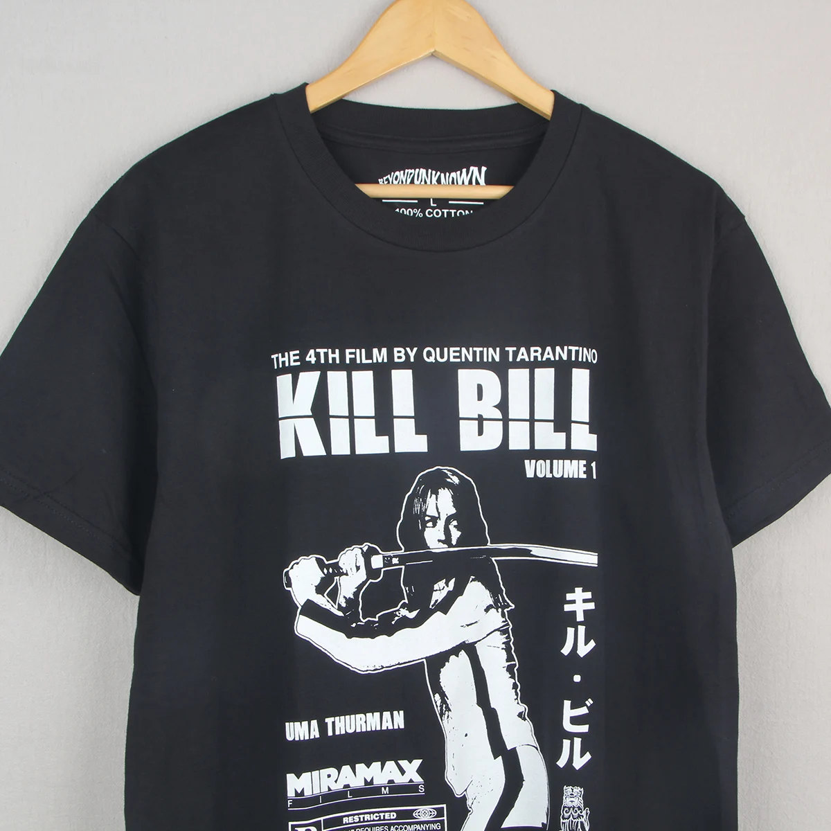 Фото Футболка KILL BILL, VOL1, Квентин, Тарантино, Uma, Турман, леди, снежинки, фильм, хлопковая, черная футболка №3