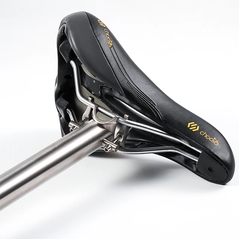 ブロンプトンバイク用チタンシートポスト、折りたたみ自転車シート