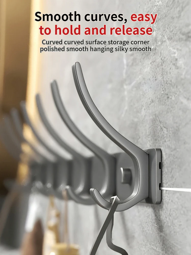 no drill Door Behind Hook Storage Wall Hanging Clothes Hanger Coat Hook Punch-free Hanger Bedroom Organizer Storage Kitchen Acce 5