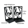 Creative Black and White Key Note Metal Bookends Heavy Duty Black L-Shaped Bookends, Office Bookshelf Storage Gift for Music Lov 6