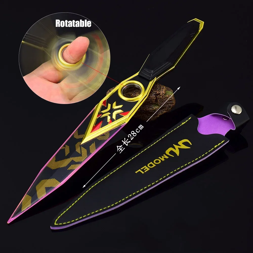 

28CM Valorant Game Peripheral Kunai Weapon Model Championship 2023 Special Effects Bearing Rotation Uncut Toy Knife Gift Boy Toy