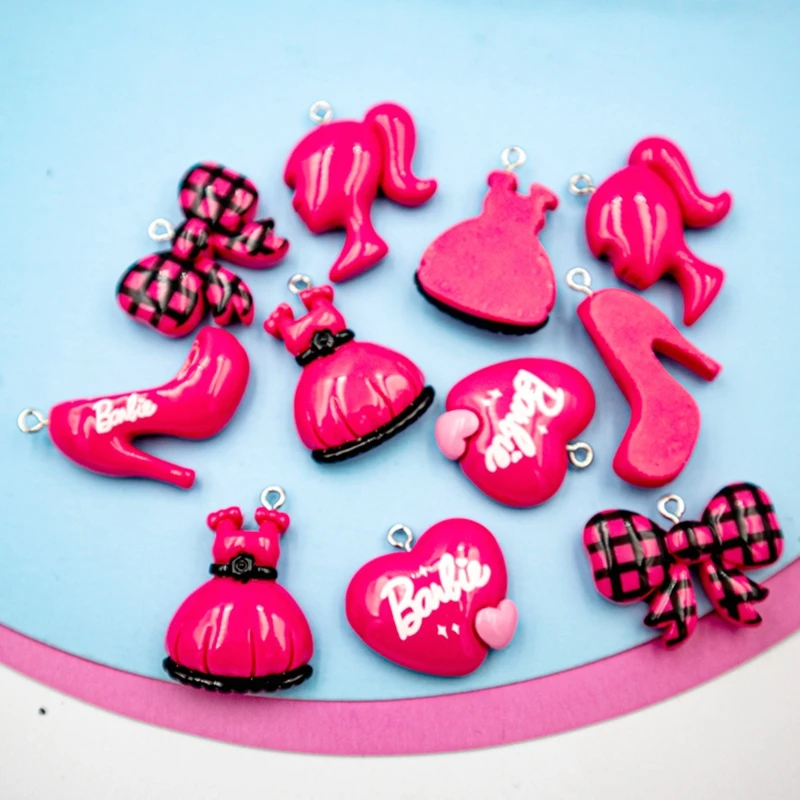 10PC Shining Resin Barbie Charms 2