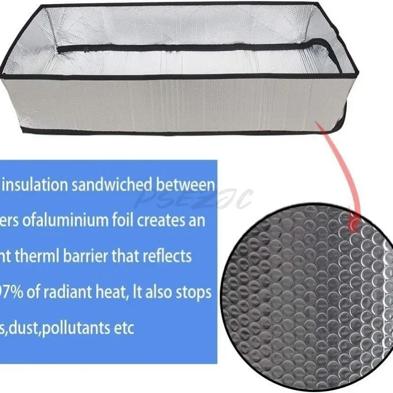 Attic Tent Insulation Cover Aluminum Foil Cover 54x25x11 Inch Waterproof Foldable Dust Insulation Tool