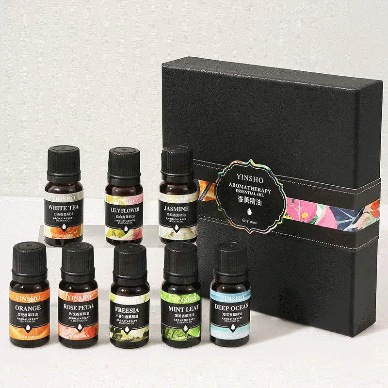 Botanical Aromatherapy Essential Oil Set 8 Bottles Humidifier Water Soluble Essential Oil 10ml Applicable Diffuser Refills