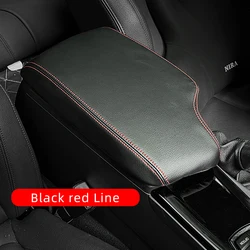 Premium Center Console Armrest Storage Protection Cover Trim - Left - Hand Drive (Black red line)