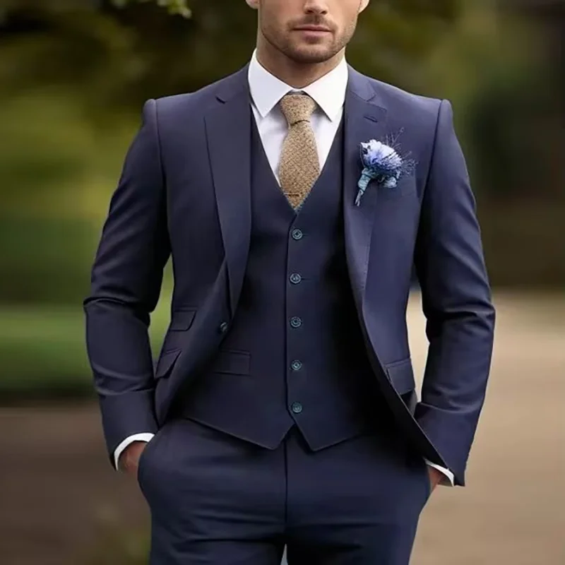 Men's suits Business Suit Men Elegant man suit Tuxedos Groom Groomsman Prom Wedding Party Formal 3Piece Set Jacket Vest Pants
