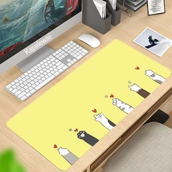 Alfombrilla de ratón Kawaii con pata de gato para chica, Mantel Individual de goma para escritorio, alfombrilla de escritorio para estudiantes, alfombrilla de ratón grande para juegos