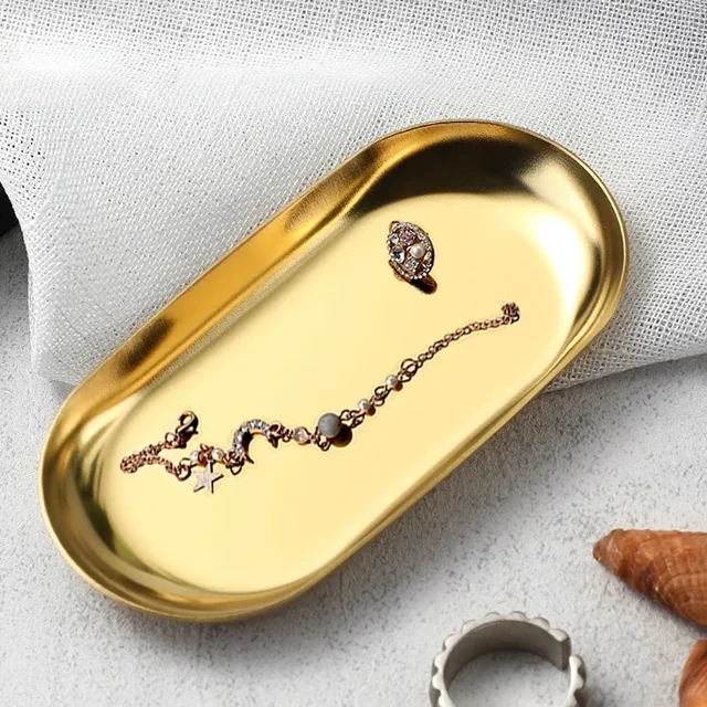 Vassoio portaoggetti per cosmetici in acciaio inossidabile Manicure Piastra per nail art Pinzette Clippers Contenitore per penne Quadrato Strumenti per piatti per unghie finte 4