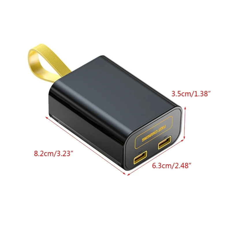 3 Slots 18650 Power Bank Shell Quick Charging Outer Cover Mobile Power Bank Case DIY Plastic Shells with LED Light Hand Strap