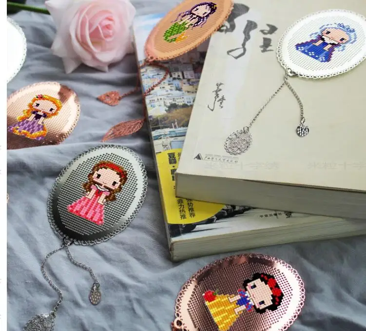 Angel girl sweet lover dmc threads Cross stitch DMC set Creative Gift Handmade metal bookmark fairy tale princess series