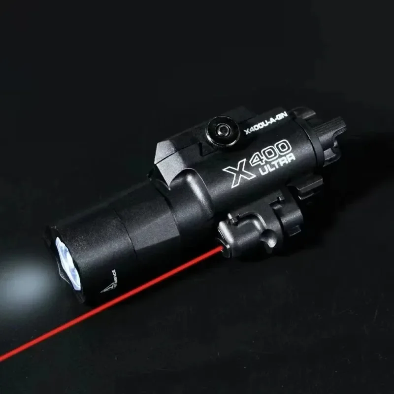 X400U 2-in-1 Hochleistungs-Taschenlampe mit Laserpointer, passend für 20-mm-Schienen, für Spielzeug-Airsoft-Waffen, Jagd, CS-Wettkämpfe, Spiele, Batterie nicht enthalten. - AliExpress 18