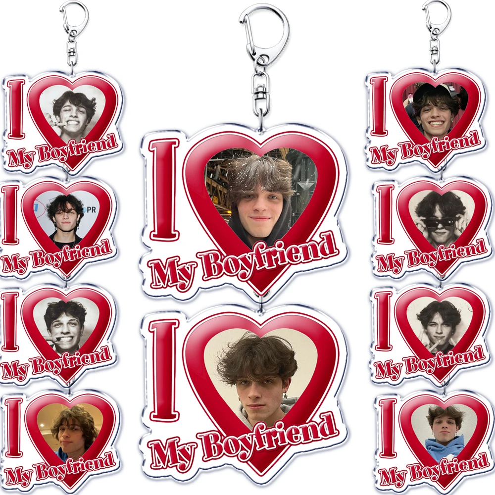 

Custom I Love My Boyfriend Girlfriend Heart Matt Sturniolo Triplets Keychain for Women Accessories Keying Jewelry Couple Gift
