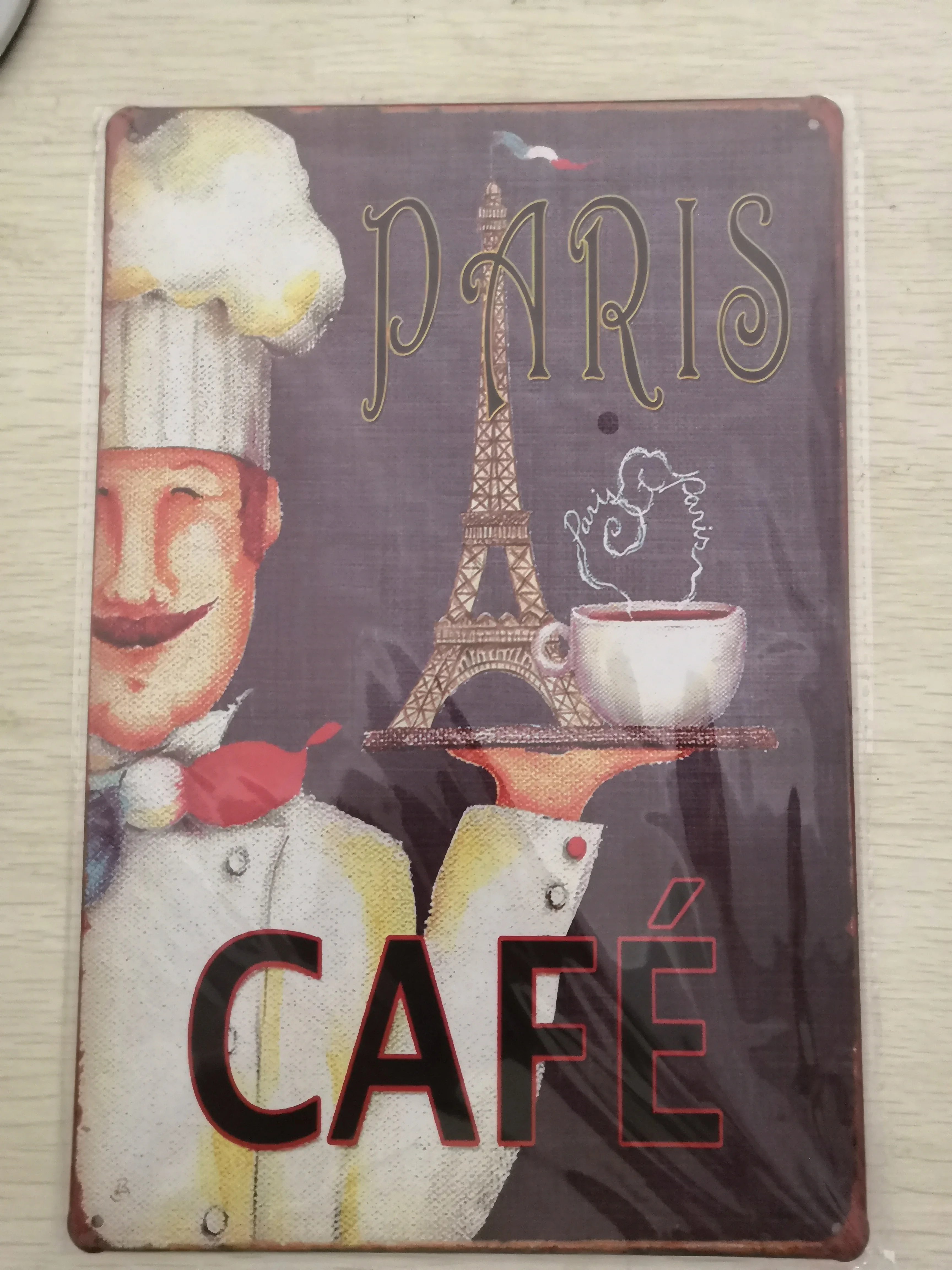 

1pc Coffee Hot Paris Beans shop cafe French plaques Tin Plate Sign wall Decoration Poster metal vintage retro shabby garage