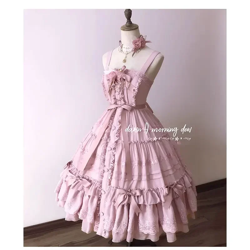 Rose Girl Classic Lolita JSK Button Dress Dawn and Morning Dew