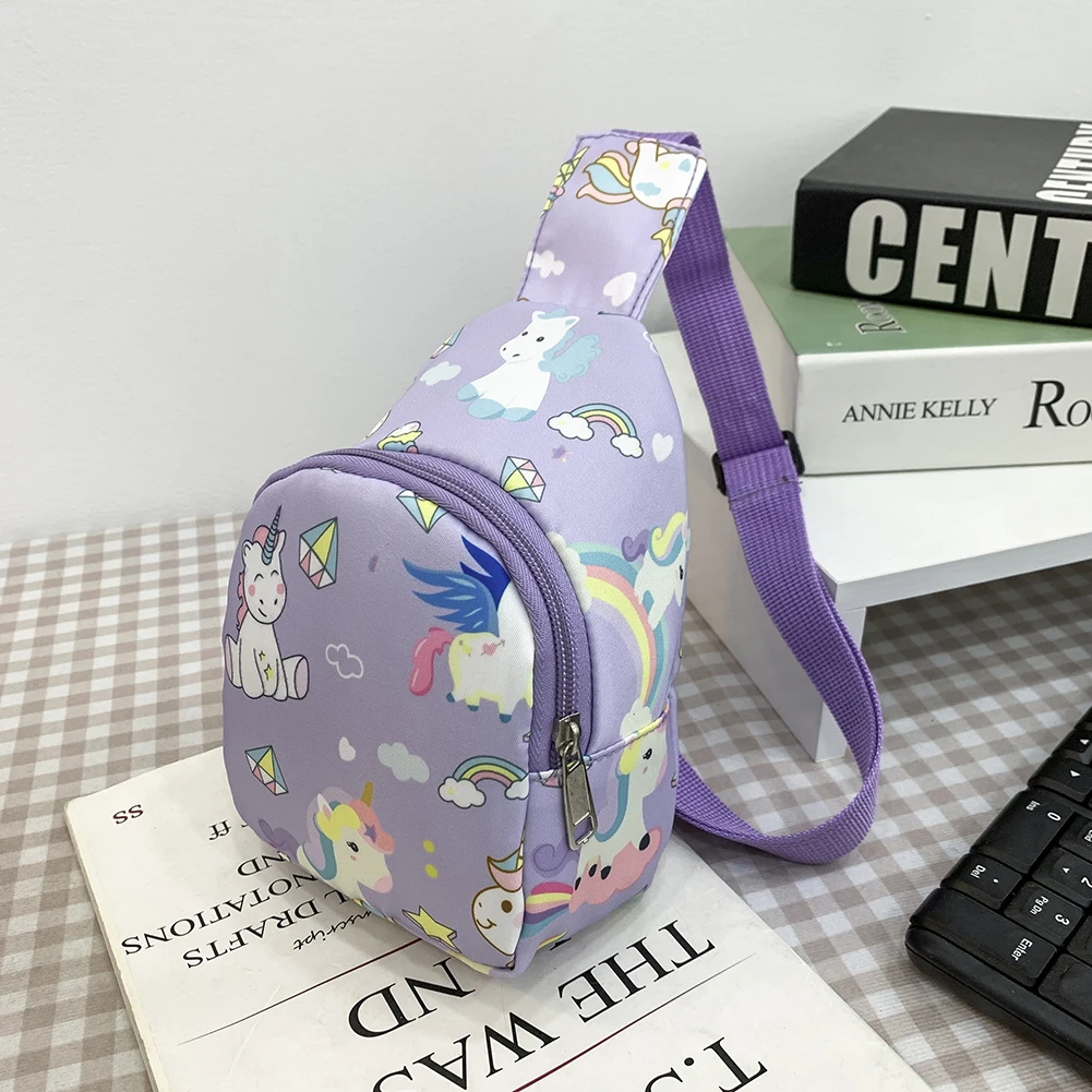 Sac de poitrine pour enfants, mignon corne de dinosaure imprimé cheval, sacs de poitrine pour enfants, Mini sacs à bandoulière de dessin animé, cadeaux de noël pour enfants