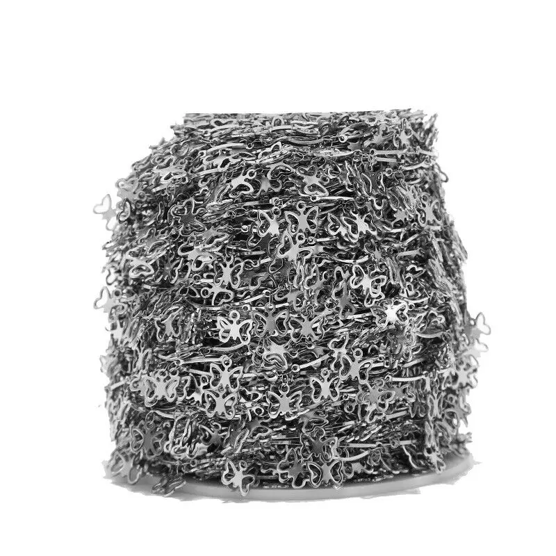 

Шармы-бабочки из нержавеющей стали, серебристого цвета, 1 метр