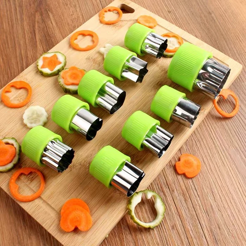 1Set Multi-Style Vegetables Cookie Cutter Embossing Mould Portable Cook Tools Stainless Steel Fruit Cutting Die Kitchen Gadgets vegetable cutter fruit cutter