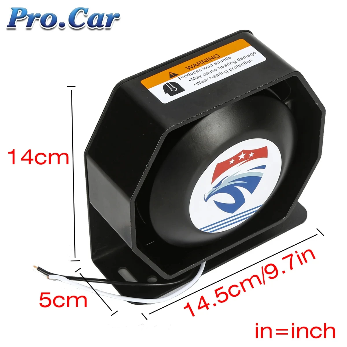 Car Siren Horn Car Air Horn Audio Speakers Kit Warning Buzzer Speaker Police Siren Car 400W MIC Speaker System PA 12 Sound Loud for 12V/24V Car Truck Warning Alarm amplifier Siren Fire Speaker