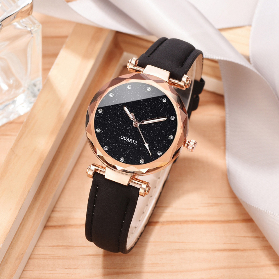 Luxury Casual Watches Women Romantic Starry Sky Watch Leather Rhinestone Designer Ladies Clock Simple Dress Gfit Montre Femme
