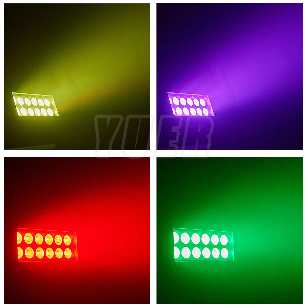 LED 12x15W RGBWA UV 6 인 1 방수 IP65 벽 세척 효과 DMX 제어 야외 파티 플래시 효과 무대 조명, DJ 디스코 램프