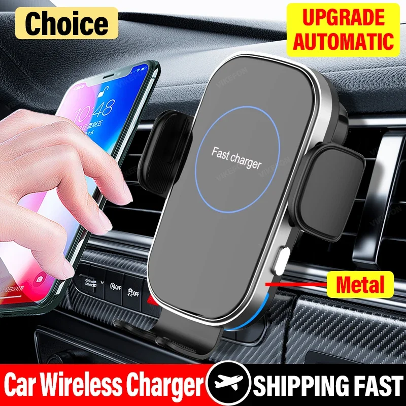 Caricabatterie Wireless per auto supporto per telefono automatico per auto supporto 15W stazione di ricarica rapida per iPhone 15 14 13 12 Pro Samsung Xiaomi  34