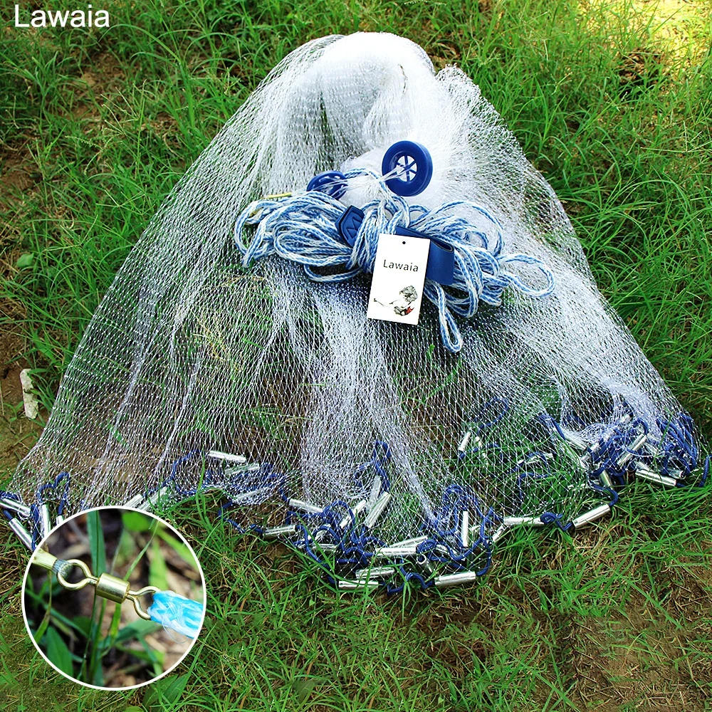 Fishing Cast Net Bait Trap Fish - Fishing Casting Net 2.4/3/3.6/4.8m  American Cast - Aliexpress