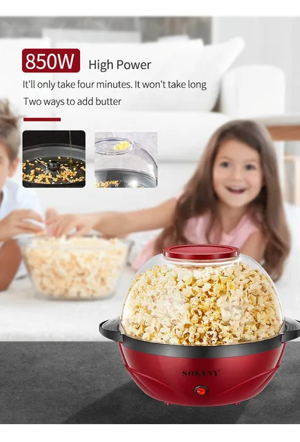 Popcorn Machine, 3.6 Liters Popcorn Maker Popper, 850W Stir Crazy