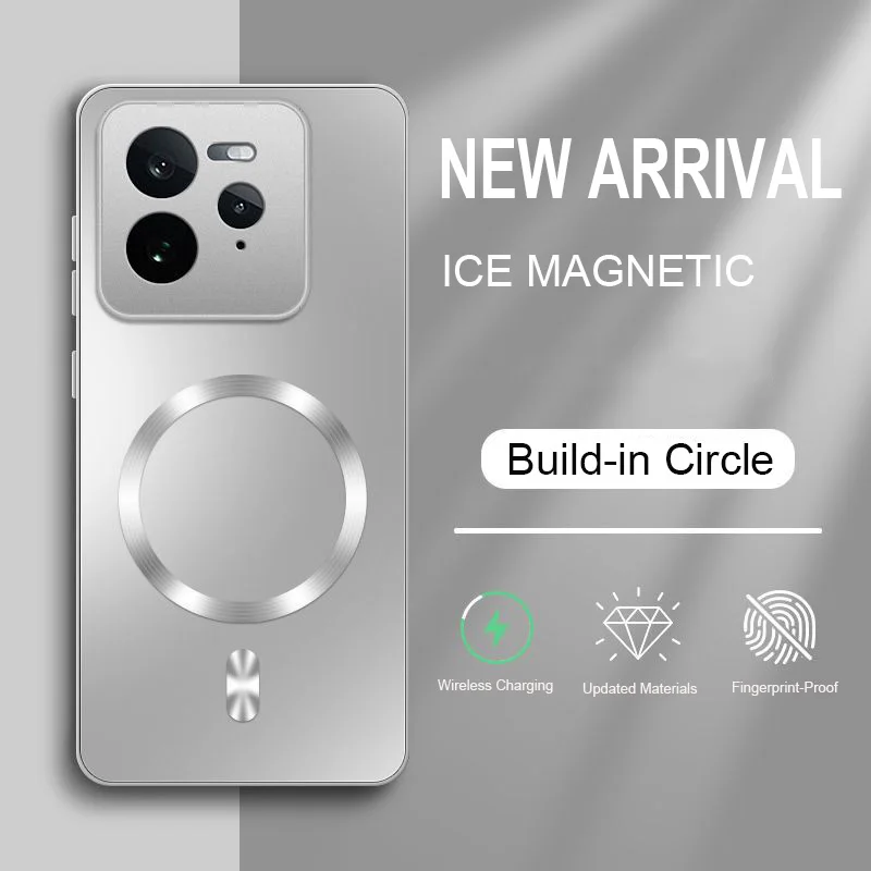 Magnetic Matte Silicone Shockproof Case with Wireless Charging Compatibility