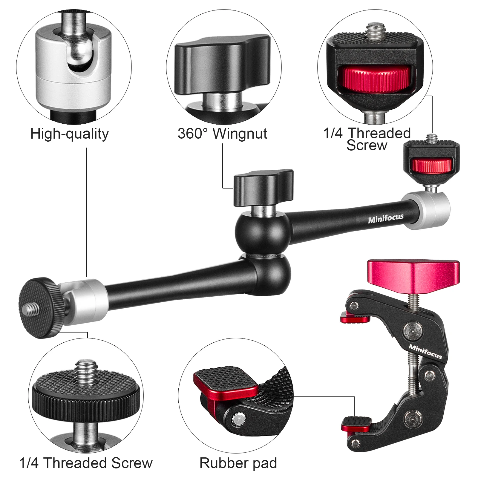 Adjustable Articulating Magic Arm with Super Clamp