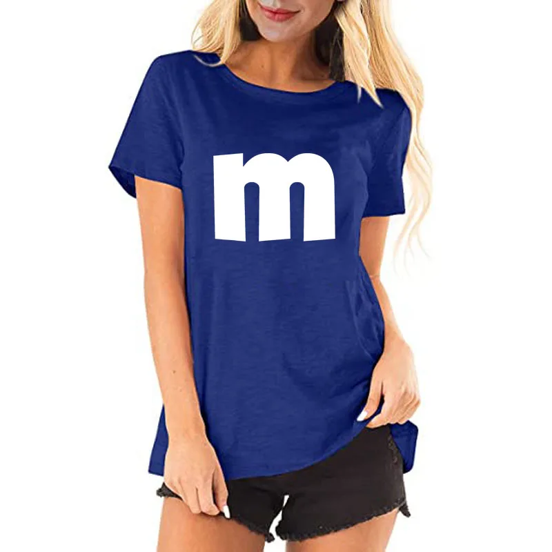 Buchstabe M, A, T-Gruppen Halloween Matching Team Easy Lazy Kostüm T-Shirt Humor Lustiges Alphabet A Chipmunk Paare Grafik-Outfit – Detail 6