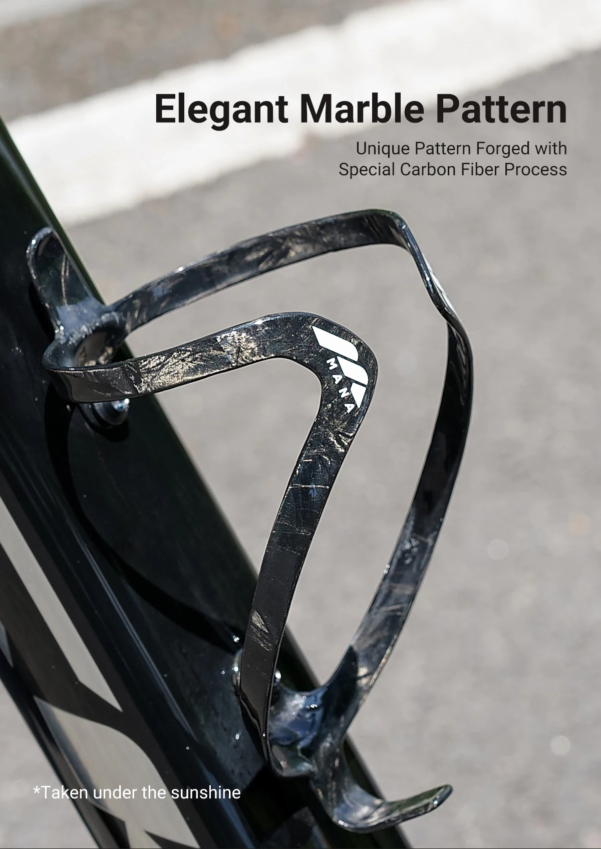 MANA 12g Marmormuster Voll Kohlefaser Fahrrad Flasche Käfig + Aluminium Legierung Schrauben für Straße / MTB / Kies / TT Big Save – Detail 5