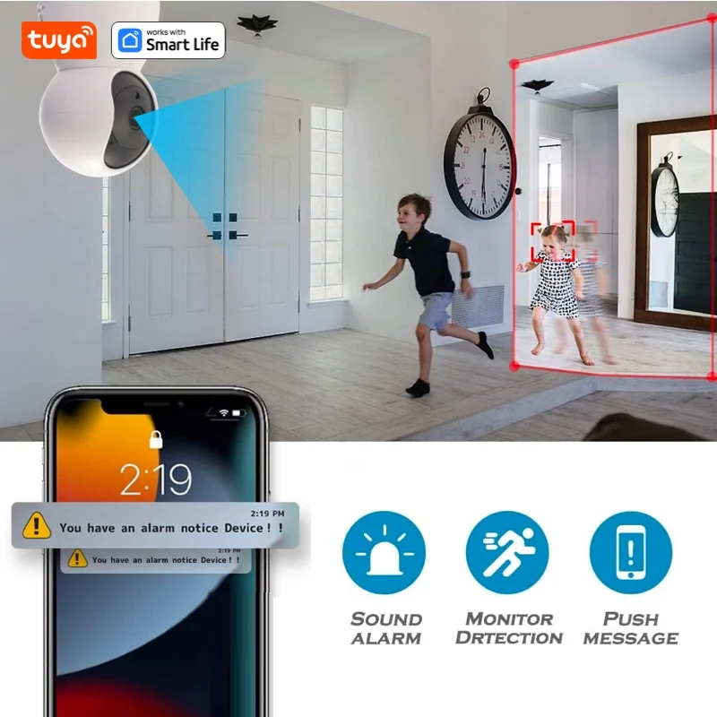 Smart 2K Indoor Security Camera – WiFi-Connected Baby and Pet Monitor with PTZ Functionality and Mobile App Integration