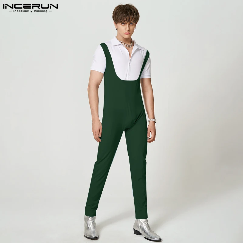 Description Picture 5 of itemINCERUN 2024 American Style New Men Fashionable Color Contrast Rompers Casual Party Hot Sale Male Short-sleeved Jumpsuits S-5XL