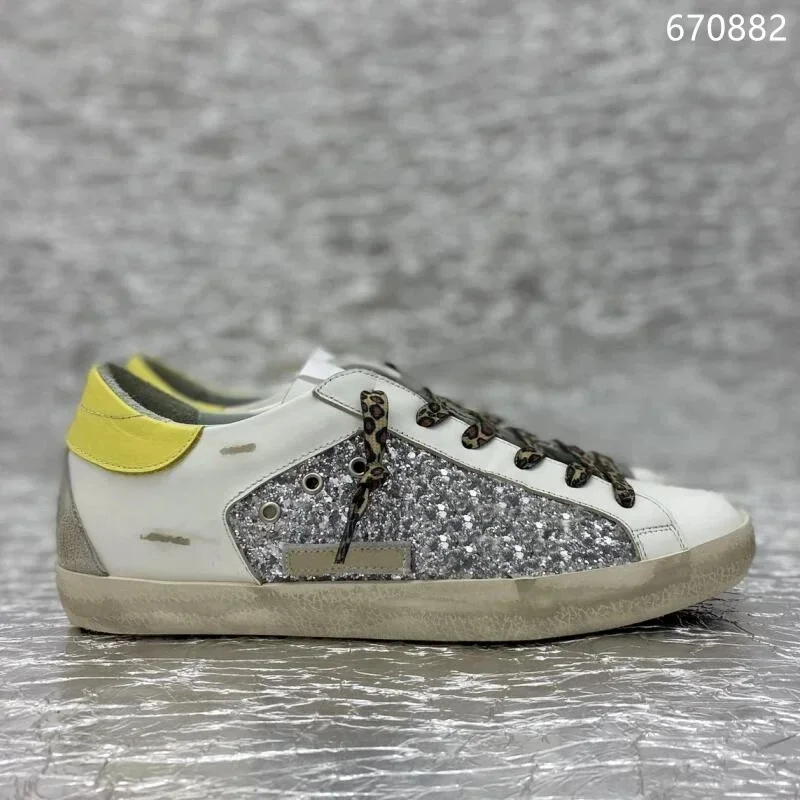 Luxury Women Men IT Classical Star Shoes Designer Silver Glitter Leopard Suede Genuine Leather Super Star Sneakers women shoes,casual shoes,women sneakers
