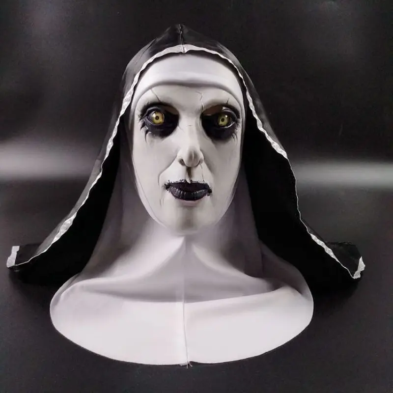 

Nun Mask Halloween Costume Adult Horror Mask Latex Nun Costume For Women Scary Masques Costume Props With Headpiece