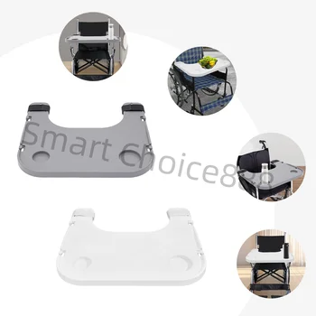 Wheelchair Desk Board Dining Table Adjustable Position ABS Material Lightweight Durable 2 Cup Holder For Elderly Gray/White
