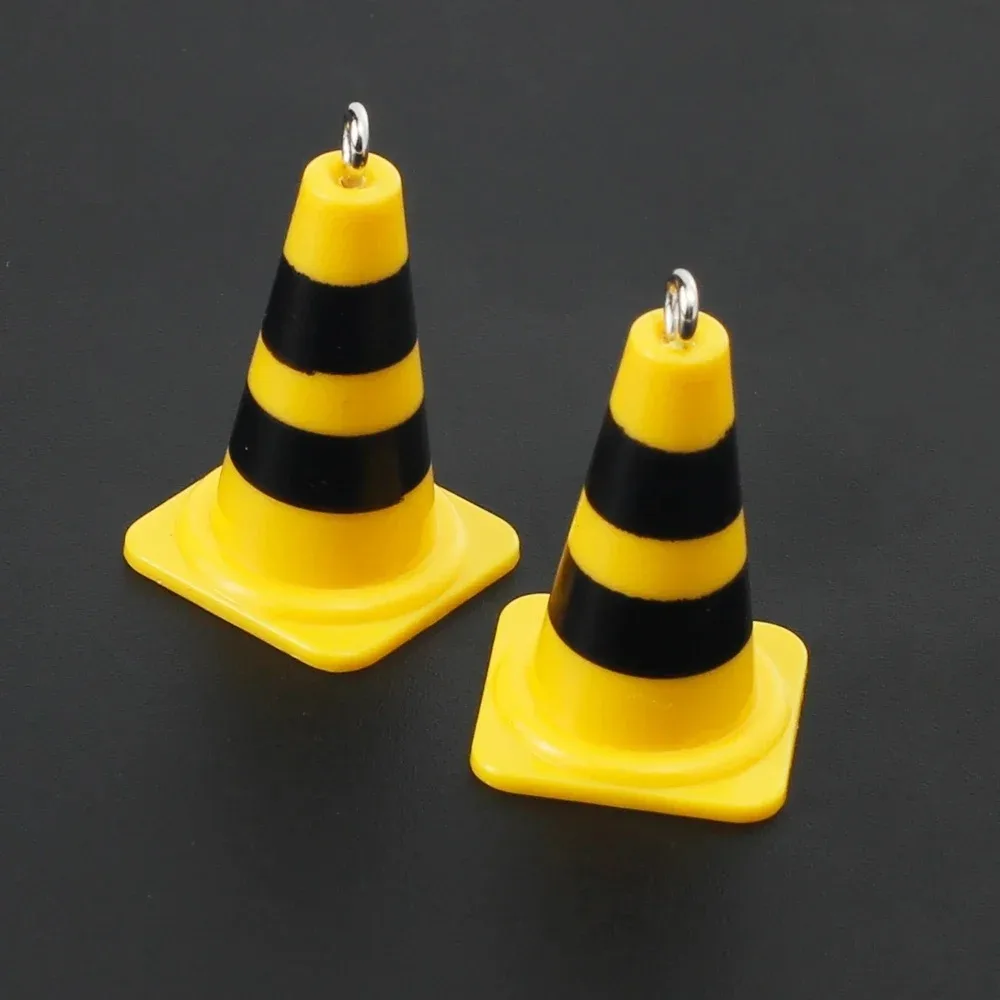10개 도로 표지판 교통 콘 재미있는 참 장식품 목걸이 귀걸이 열쇠고리 DIY 쥬얼리 제작 용품