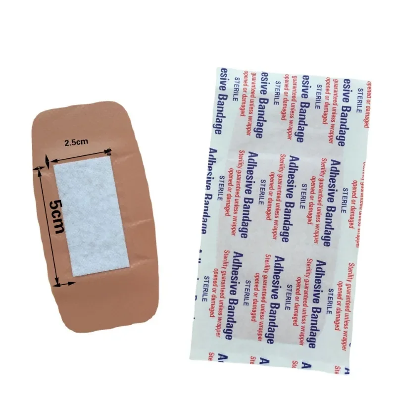 50pcs/set 5x10cm Large Patch Band Aid for First Aid Wound Dressing Patches Plasters Adhesive Bandages Skin Color Woundplast 4