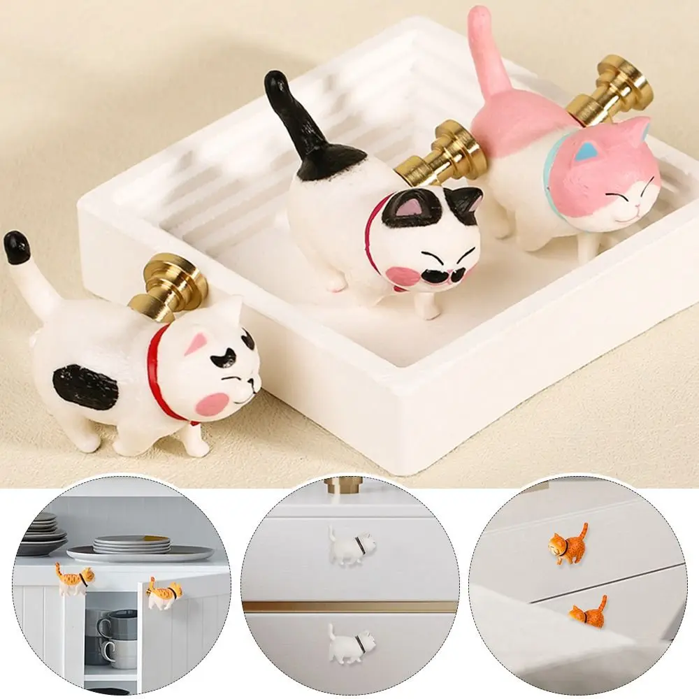 Description Picture 2 of itemDurable Resin Drawer Handle Cartoon Cat Furniture Hardware Cabinet Handle Cupboard Handle