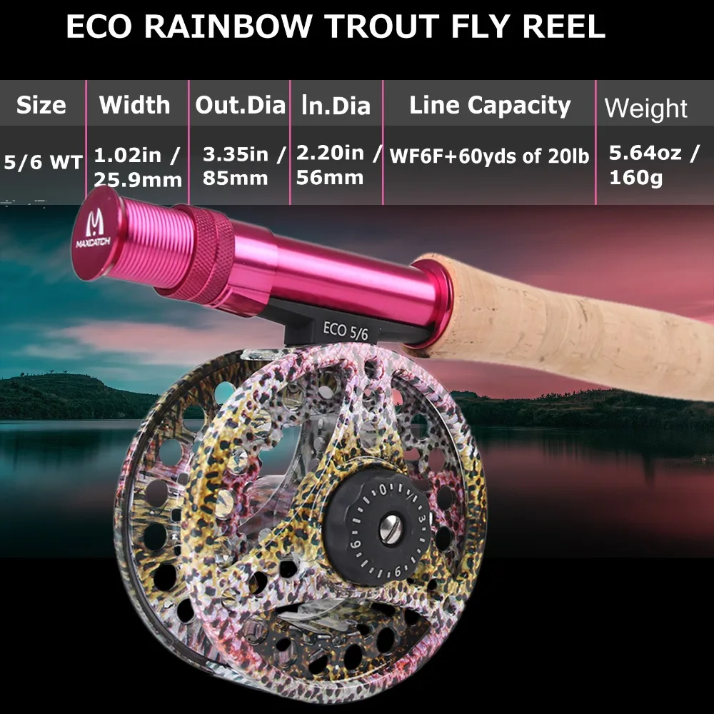 Maxcatch Women's Elegant Pink Fly Fishing Rod: 2/5-weight with Rod Tube