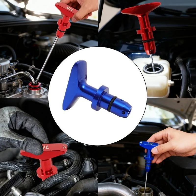 Universal Car Oil Dipstick Pull Handle Engine Oil Pullhandle Aluminum Billet Auto Replacement Modification Decoration TT102191