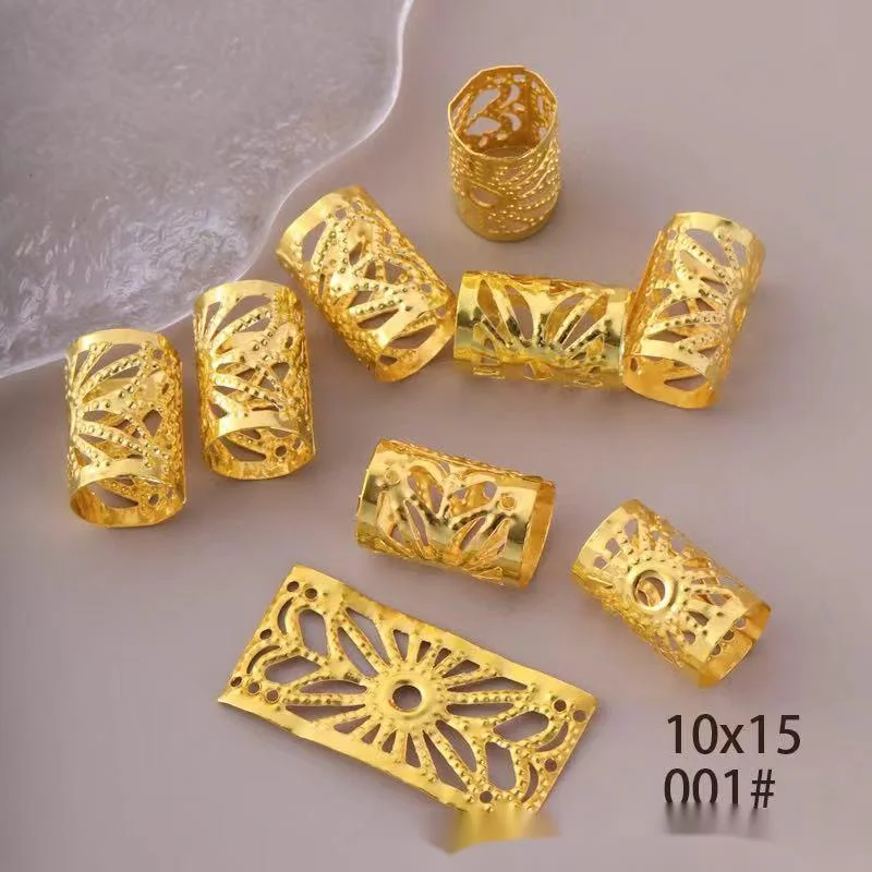 1000 Pieces/pack - Sunflower 10 * 15 Dirty Braid Buckle DIY Metal Antique Style Ring Accessories, High Ponytail Embellishment, Hairpin Rope_voghion.com