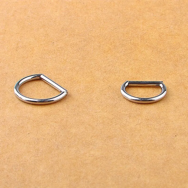 G23 Titanium Piercing Jewelry 16G 8/10/12mm Nose Ring Half Ring CZ Paved D Shape Segment Clicke Cartilage Tragus Helix Lip